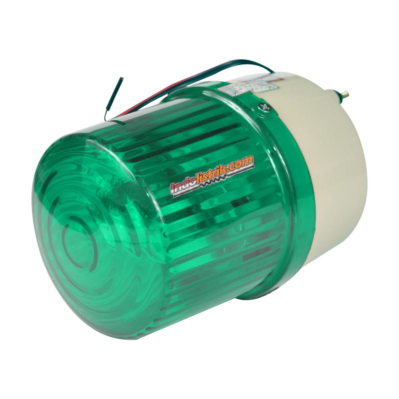 TAB Lampu Warning Light 5 inch 24VDC Hijau dengan Buzzer