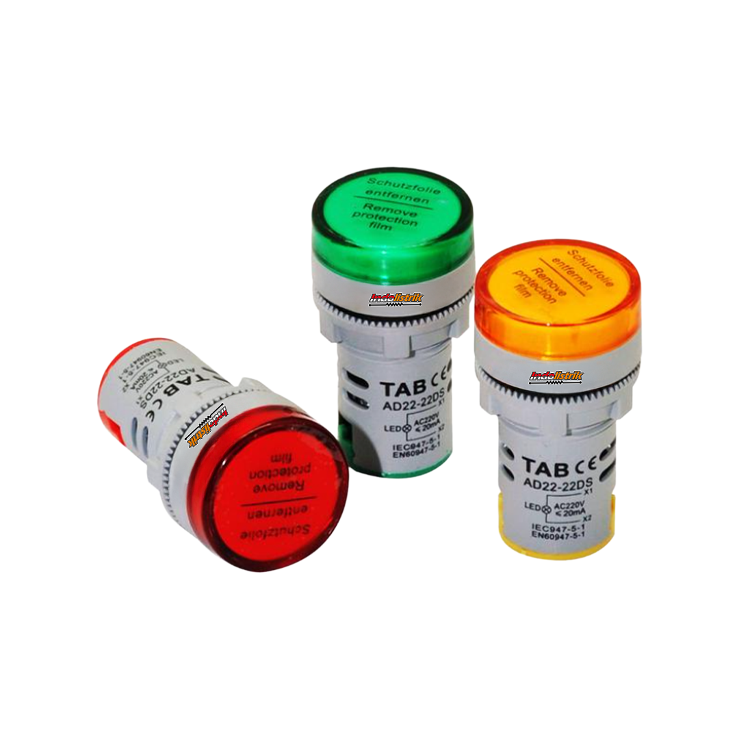 Durabox Box Panel Indoor SIW 40x50x20 Base Plate Orange + 3 Pilot Lamp LED 22mm Body Abu AD22-22DS TAB Promo Spesial Upgrade Instalasi Listrik Anda