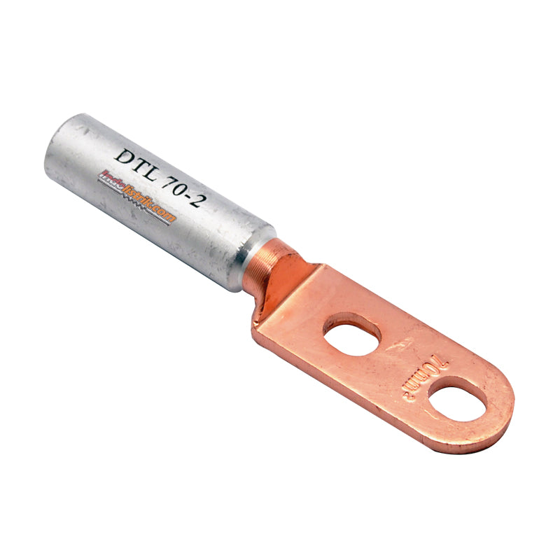 CL Kabel Skun Bimetal DTL 2-2 2 Lubang 70mm Lubang Baut M10