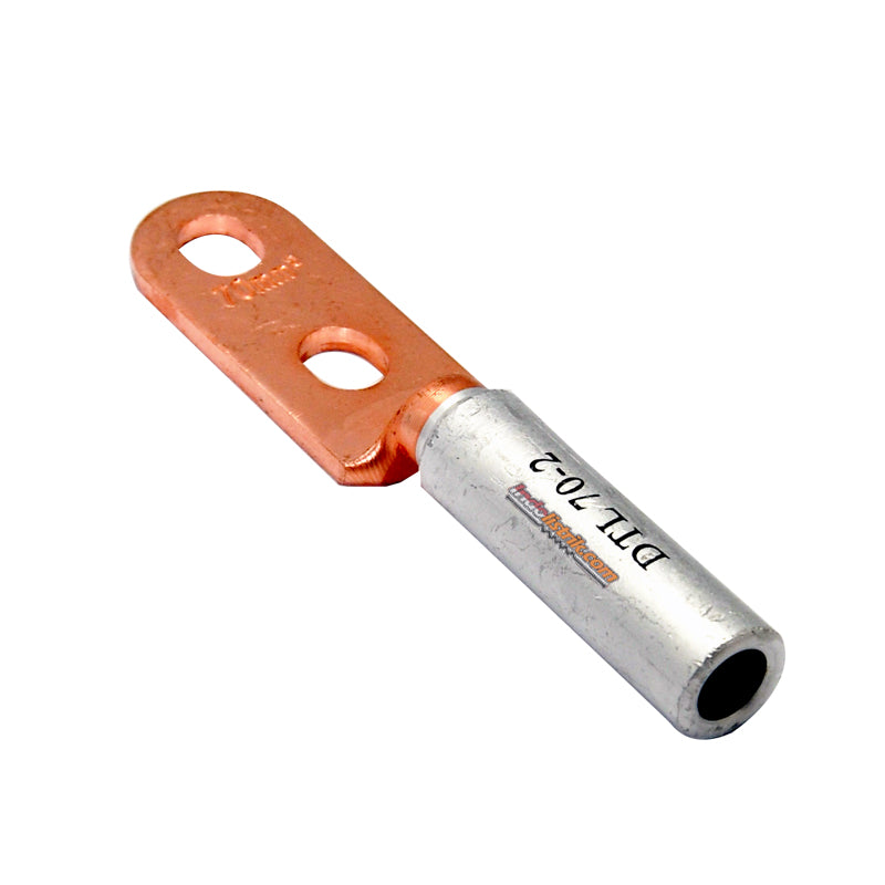 CL Kabel Skun Bimetal DTL 2-2 2 Lubang 70mm Lubang Baut M10