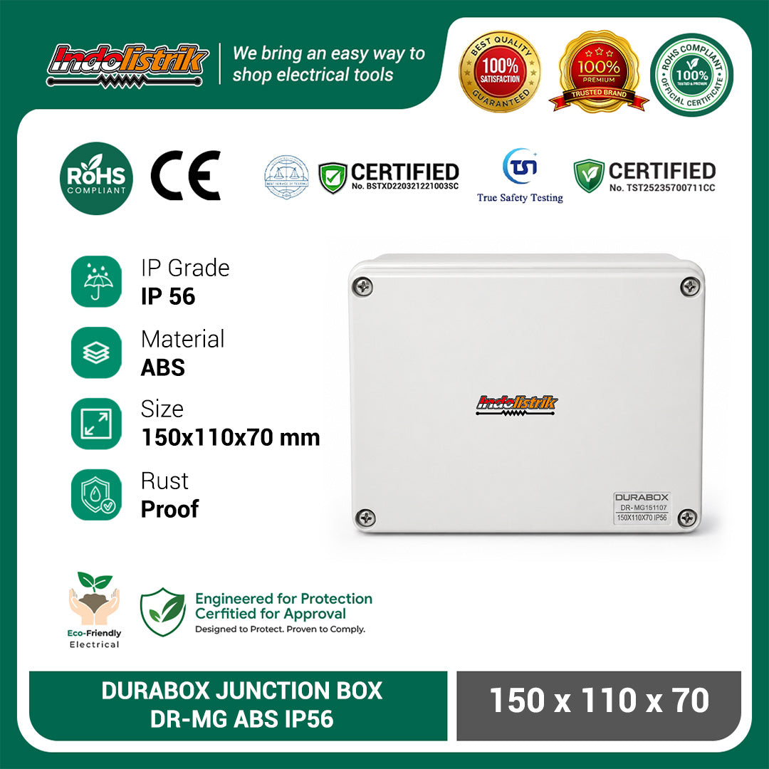Junction Box Durabox ABS 150x110x70mm IP56 Box Kabel Listrik Outdoor Waterproof