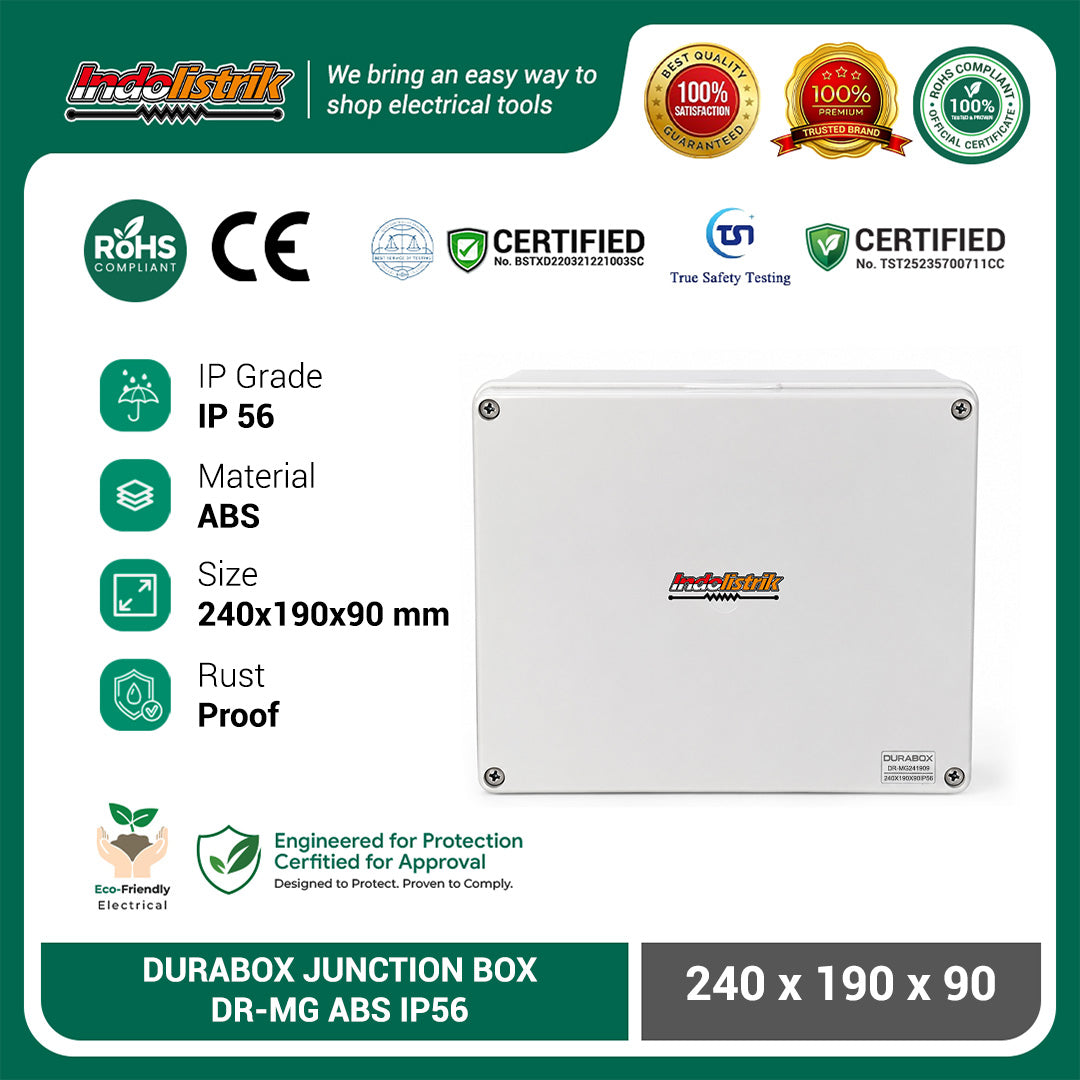 Durabox Junction Box ABS IP56 240x190x90mm Box Panel Listrik Waterproof