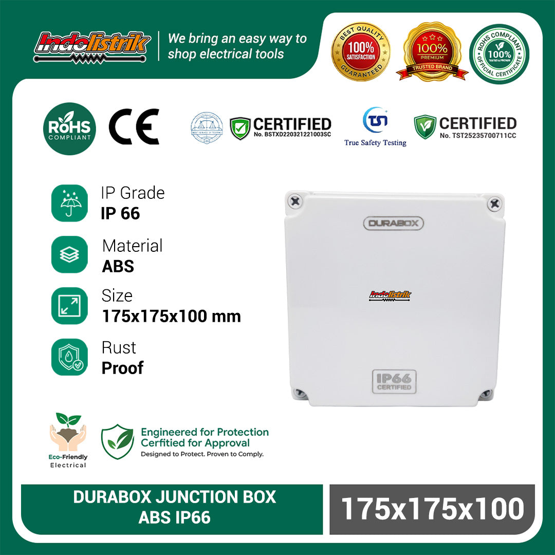 ABS Junction Box Plastik 175x175 x 100 mm Abu-abu Durabox