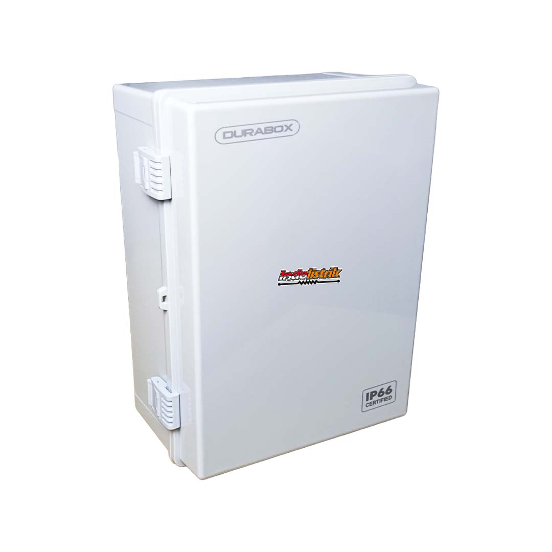 Durabox Box Panel Plastik ABS 300x400x180 mm Abu-Abu Lengkap Base Plate