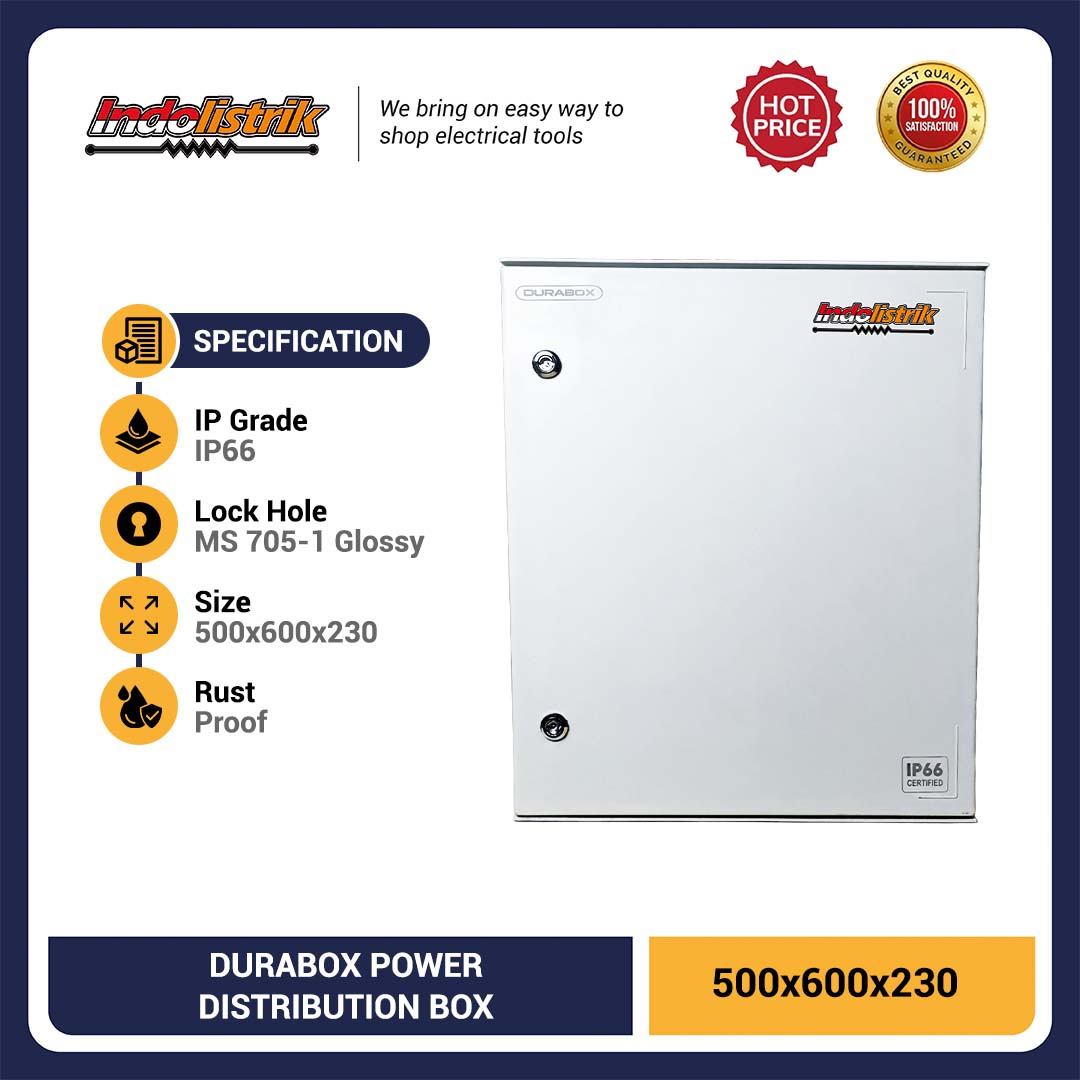 Durabox Box Panel 600x500x230 mm Polyester + Metal IP66 Weatherproof