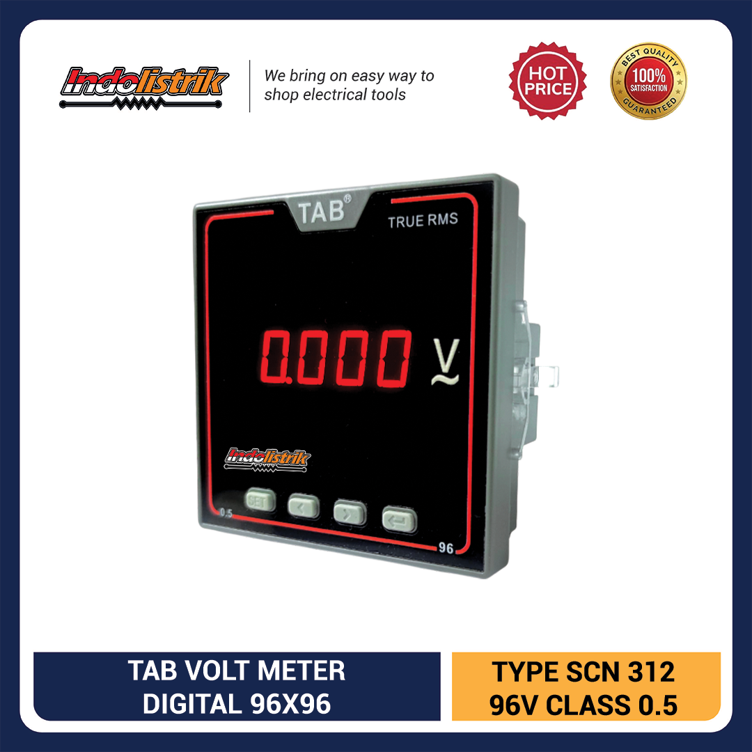 Voltmeter Digital LED 1 Phase AC 96 x 96 SCN312 TAB