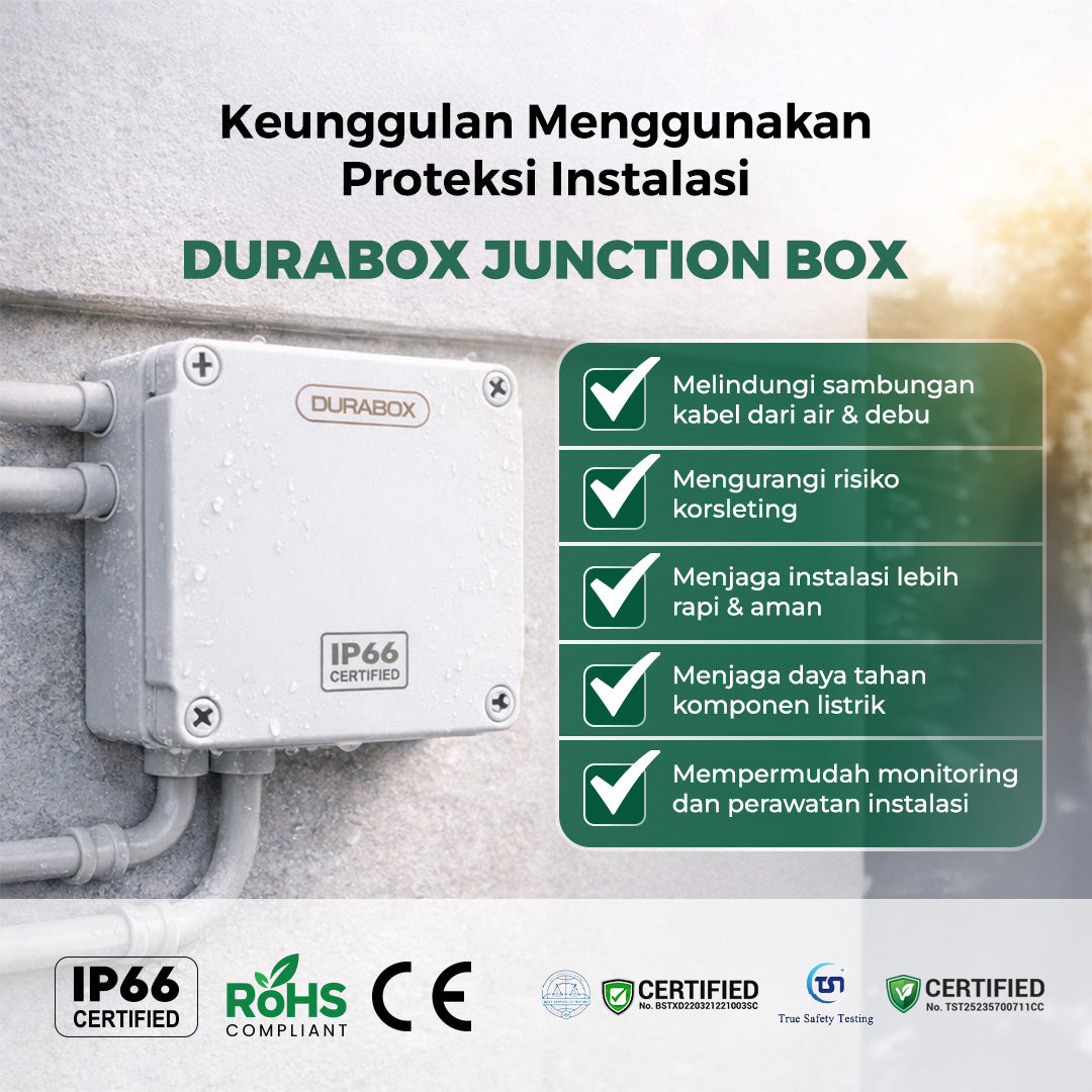 Durabox ABS Junction Box Plastik 125x125x100 mm Abu-abu