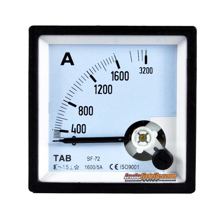 TAB Ampere Meter Analog 72x72 Via CT 1600/5A
