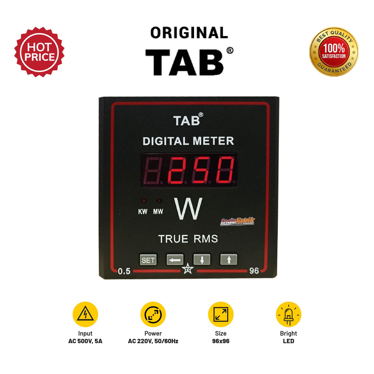Power Watt Meter Digital KW Meter 96 x 96 3P / 4W TAB - Digital Meter