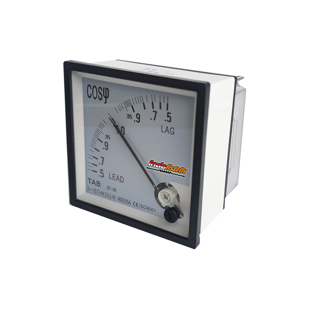 TAB Cos Phi Meter Analog 96x96 CT/5A 3P3W 400VAC
