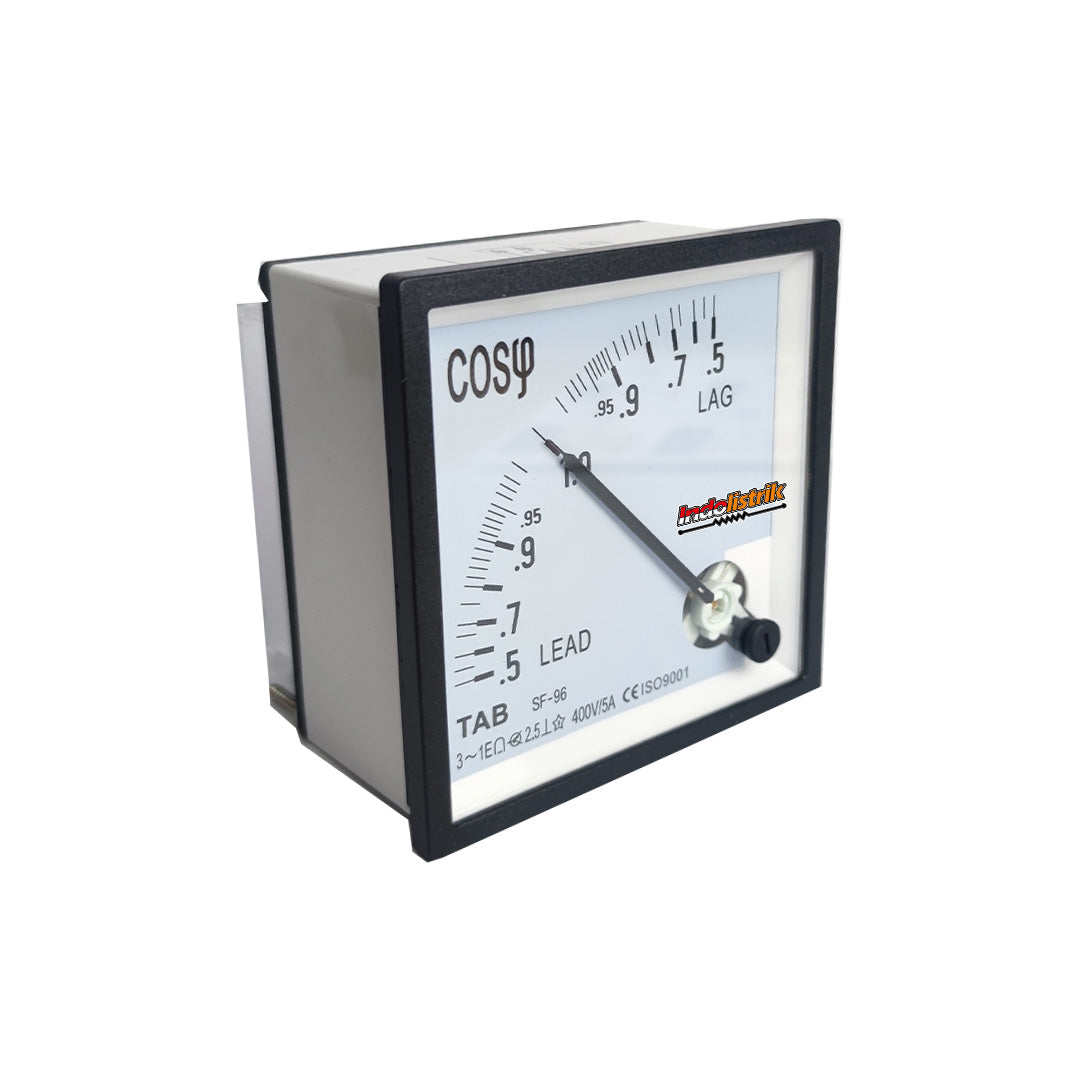TAB Cos Phi Meter Analog 96x96 CT/5A 3P3W 400VAC