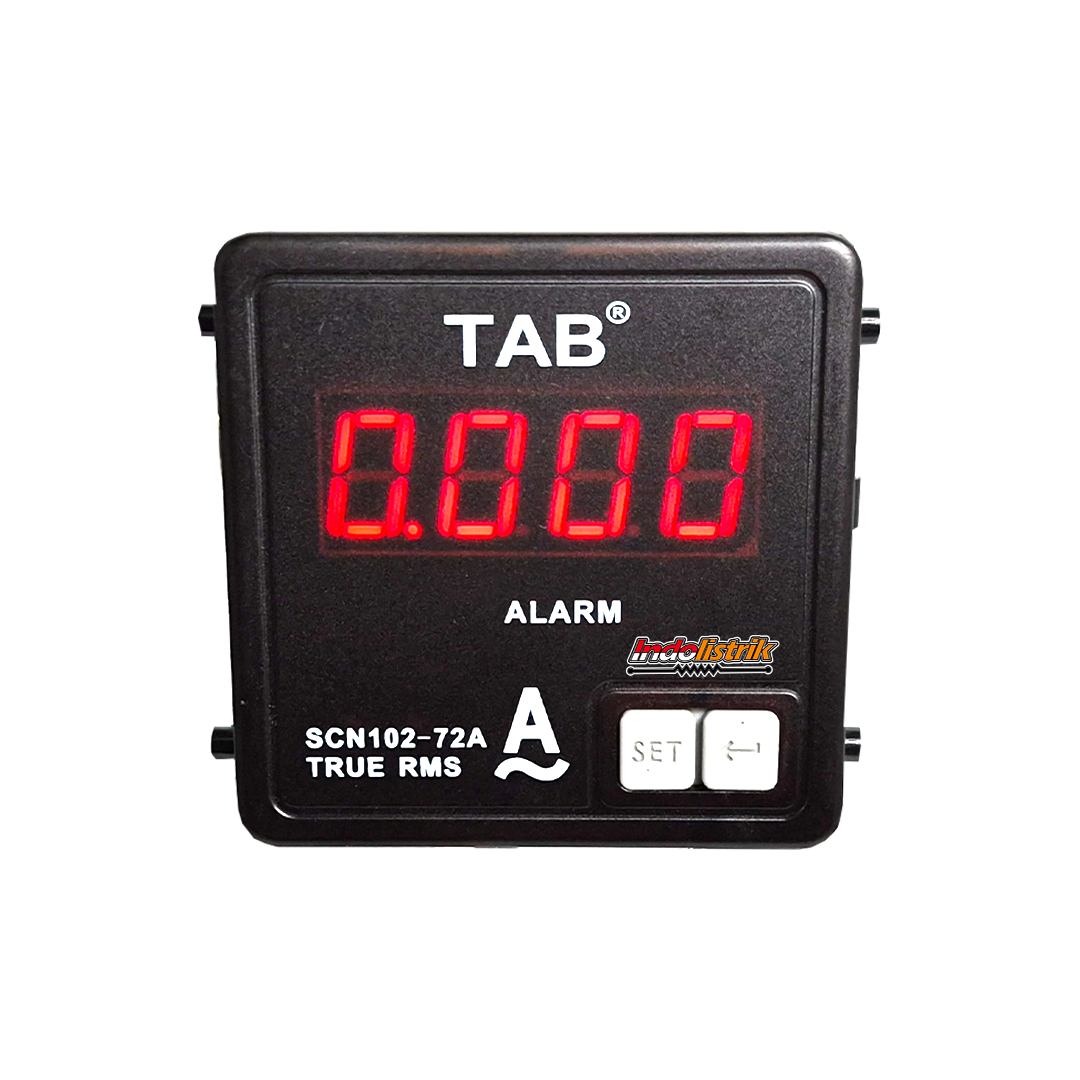 TAB SCN102-72A Amperemeter Digital 72x72 AC 10mA-6A True RMS Panel Meter via CT