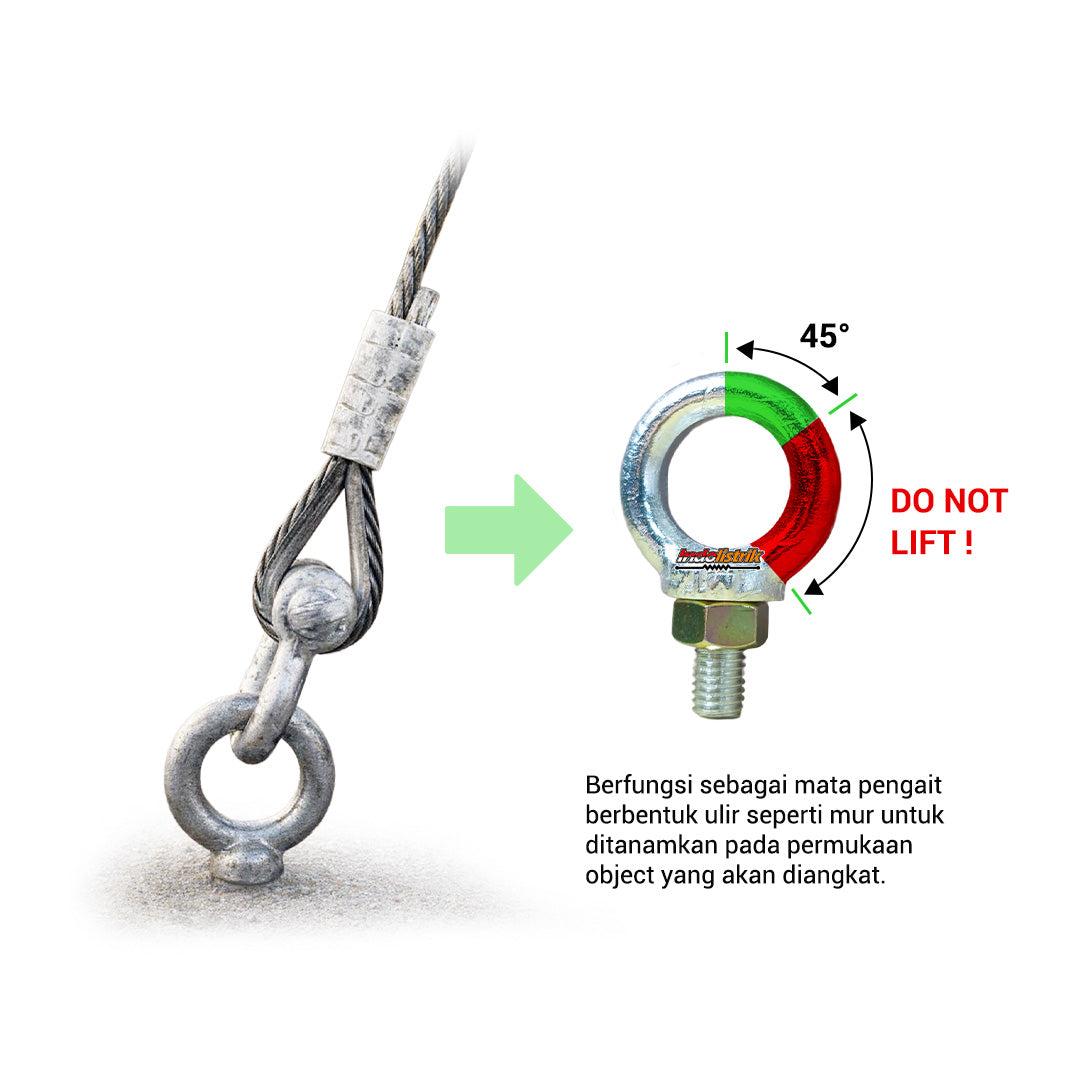 Eye Bolt M16 TAB EB-M16A-L Baut Mata Pengangkat Baja Heavy Duty
