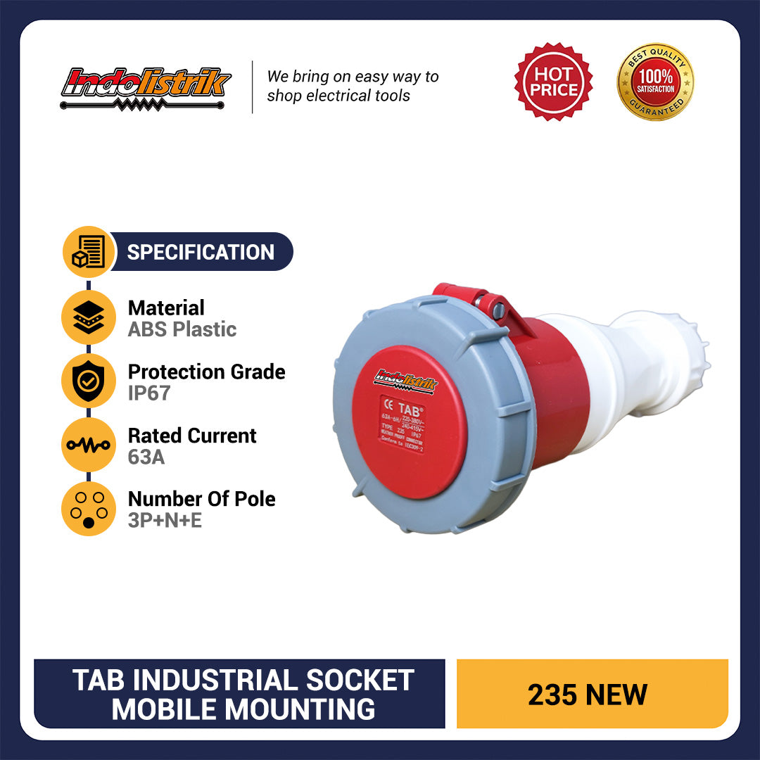 TAB Industrial Mobile Mounting Socket CEE 235 (5Poles x 63 Ampere) - New Series