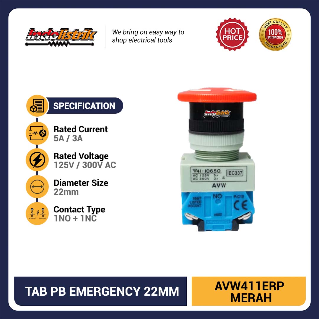 TAB Emergency Push Button AVW411ERP Merah