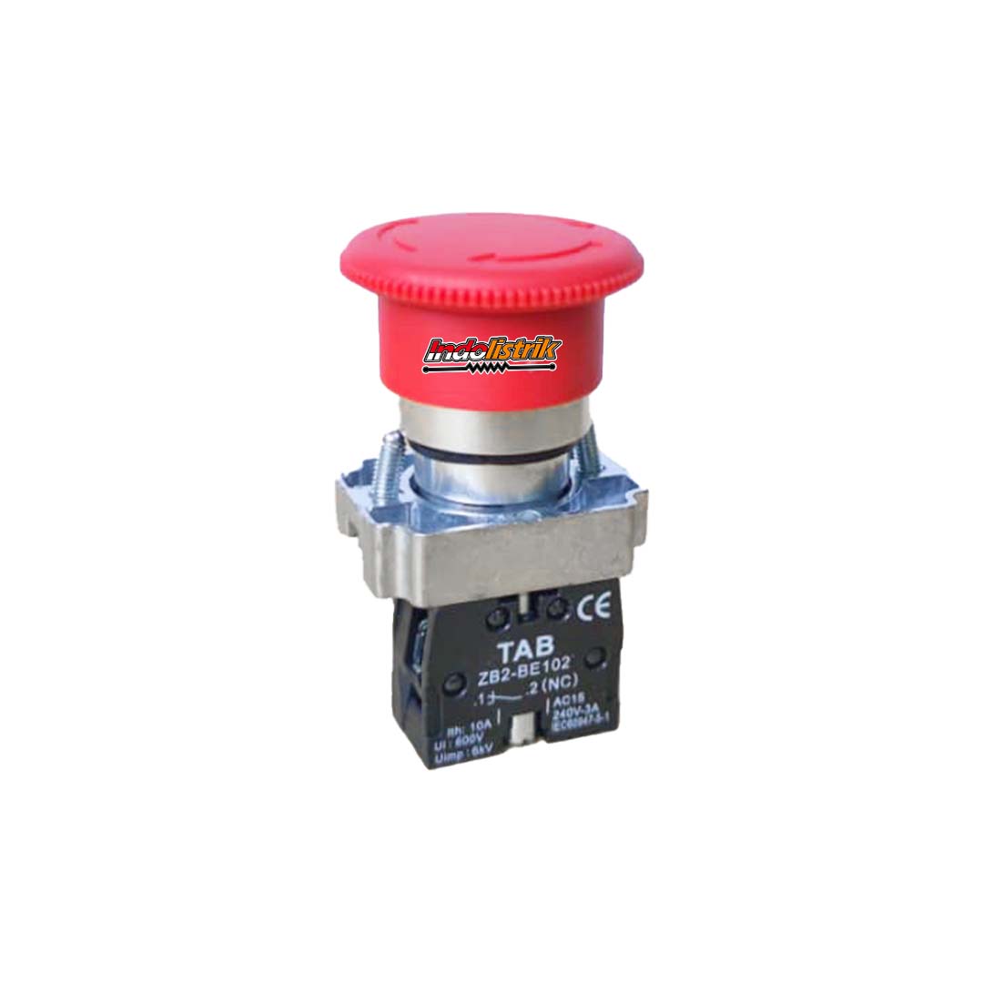 TAB Emergency Push Button Push Lock LAY5-BS542 Merah