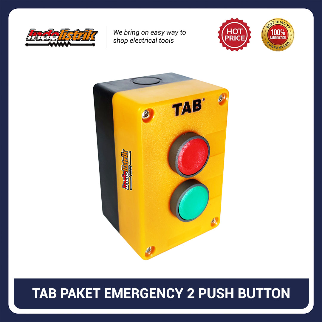 Paket Kotak Tombol Push Button TAB 2 Tombol (Merah–Hijau) | Enclosure Control Box Start Stop