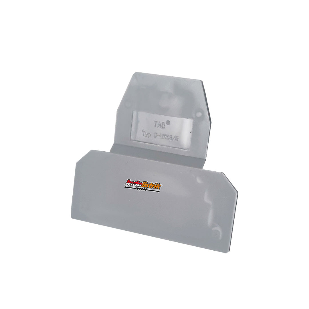 End Cover Terminal Block TAB D-UKK3/5 Penutup Terminal DIN Rail End Plate Aksesoris Panel Listrik Abu Abu