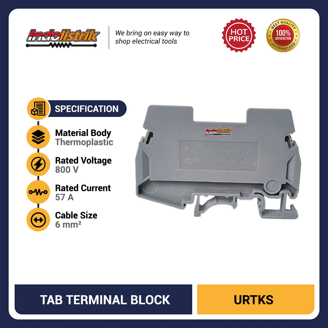 Terminal Block TAB URTKS Konektor Panel Listrik Kuat & Mudah Pasang