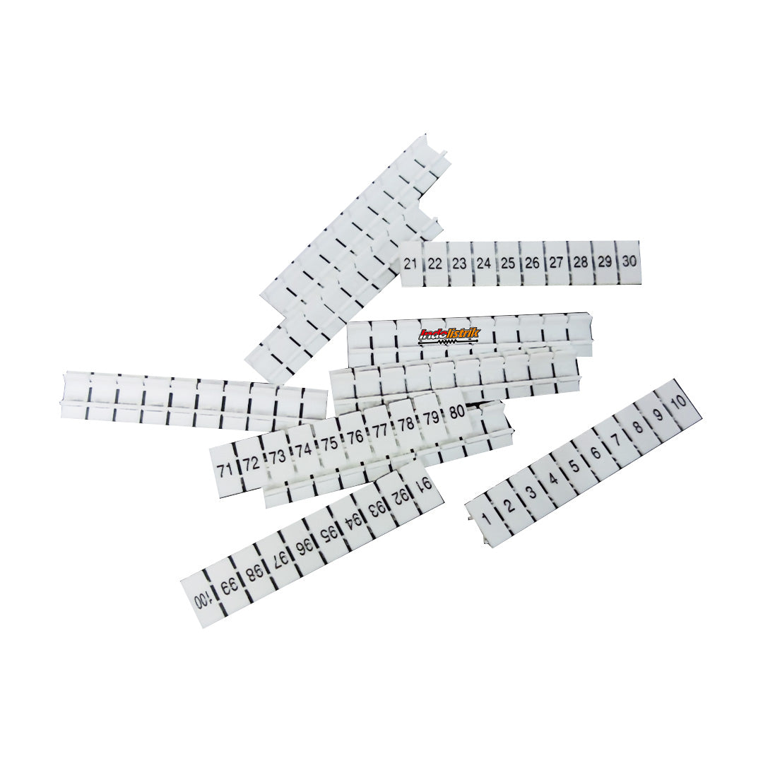 Marker Kabel ZB5 1-100 Penanda Nomor Terminal Block Panel Listrik Nylon Tebal Tidak Mudah Pudar