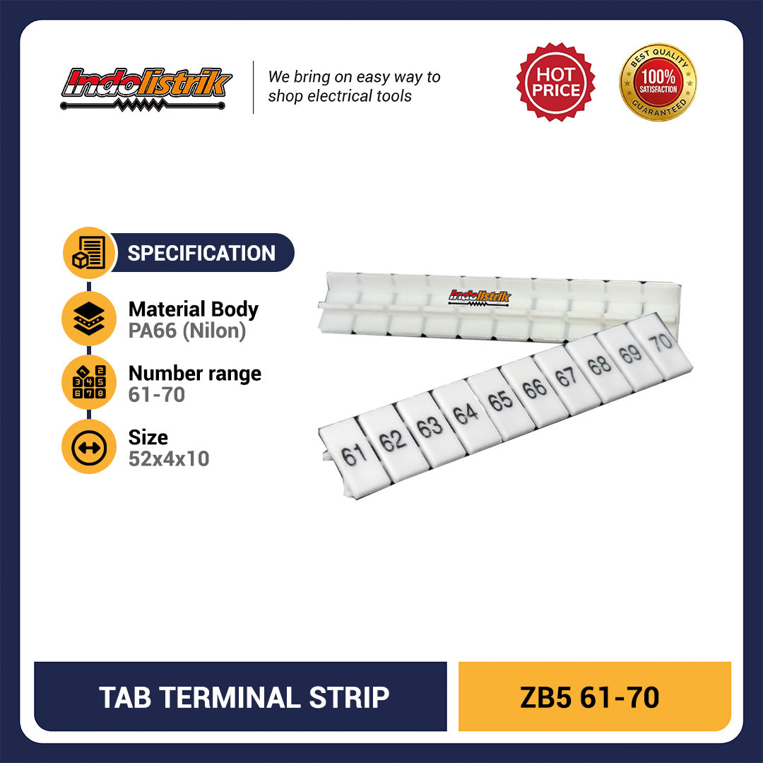Marker Kabel ZB5 1-100 Penanda Nomor Terminal Block Panel Listrik Nylon Tebal Tidak Mudah Pudar