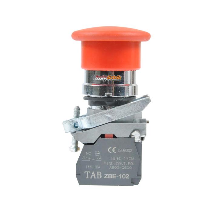 TAB Emergency Push Button Spring Return LAY4-BC42 Merah