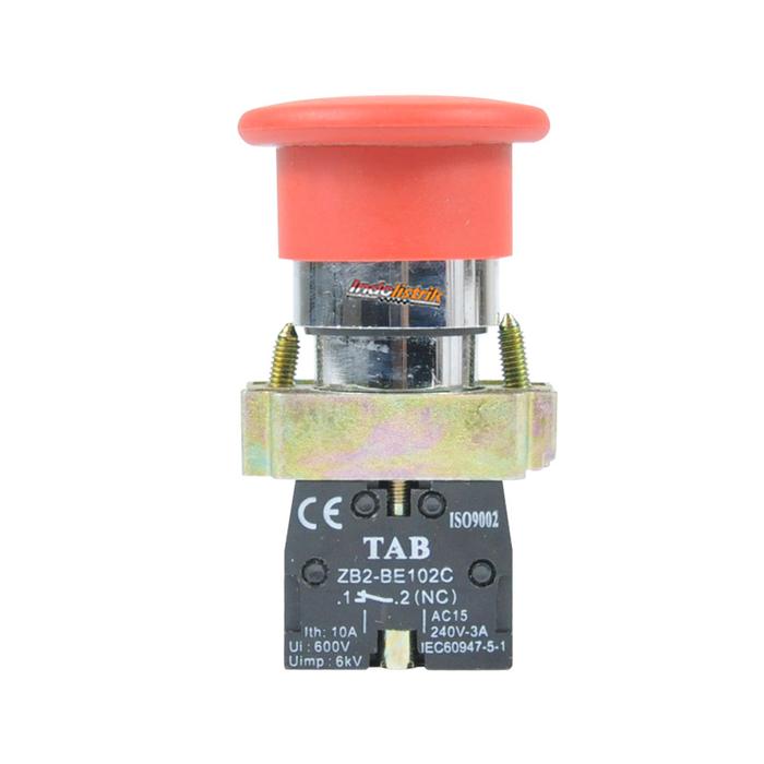 TAB Emergency Push Button Spring Return LAY5-BC42 Merah