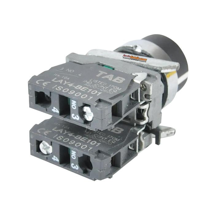 TAB Key-Selector Switch 3posisi Stay-Put 22mm LAY4-BG33