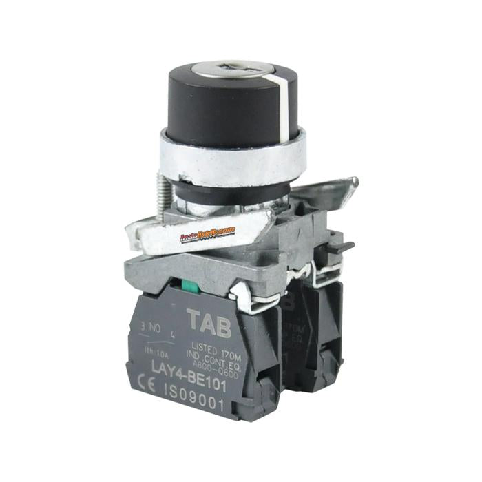 TAB Key-Selector Switch 3posisi Stay-Put 22mm LAY4-BG33