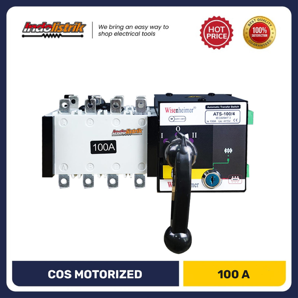 Wisenheimer Change Over Switch 4 Pole 100 Ampere COS Motorized Ohm Saklar