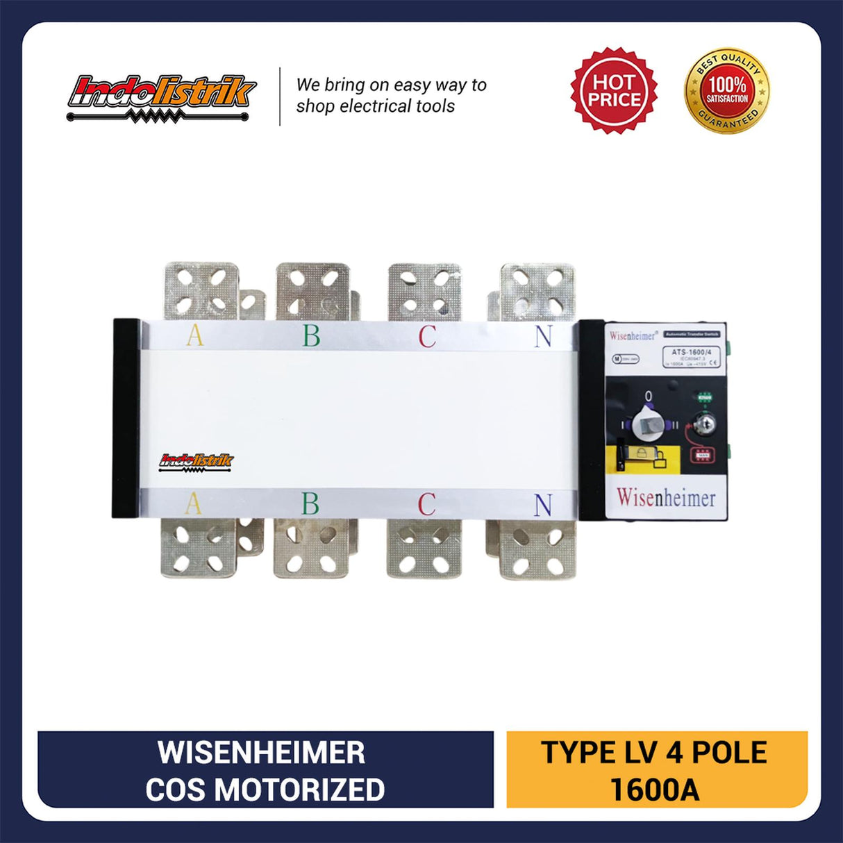 Wisenheimer Change Over Switch 4 Pole 1600 Ampere COS Motorized Ohm Saklar