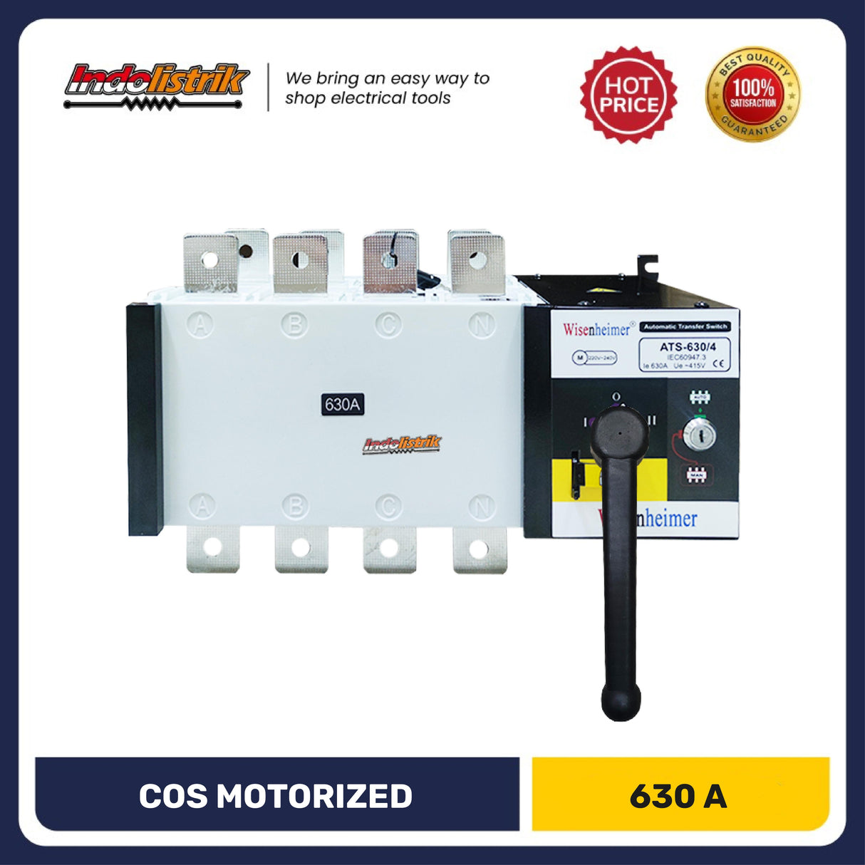 Wisenheimer Change Over Switch 4 Pole 630 Ampere COS Motorized Ohm Saklar