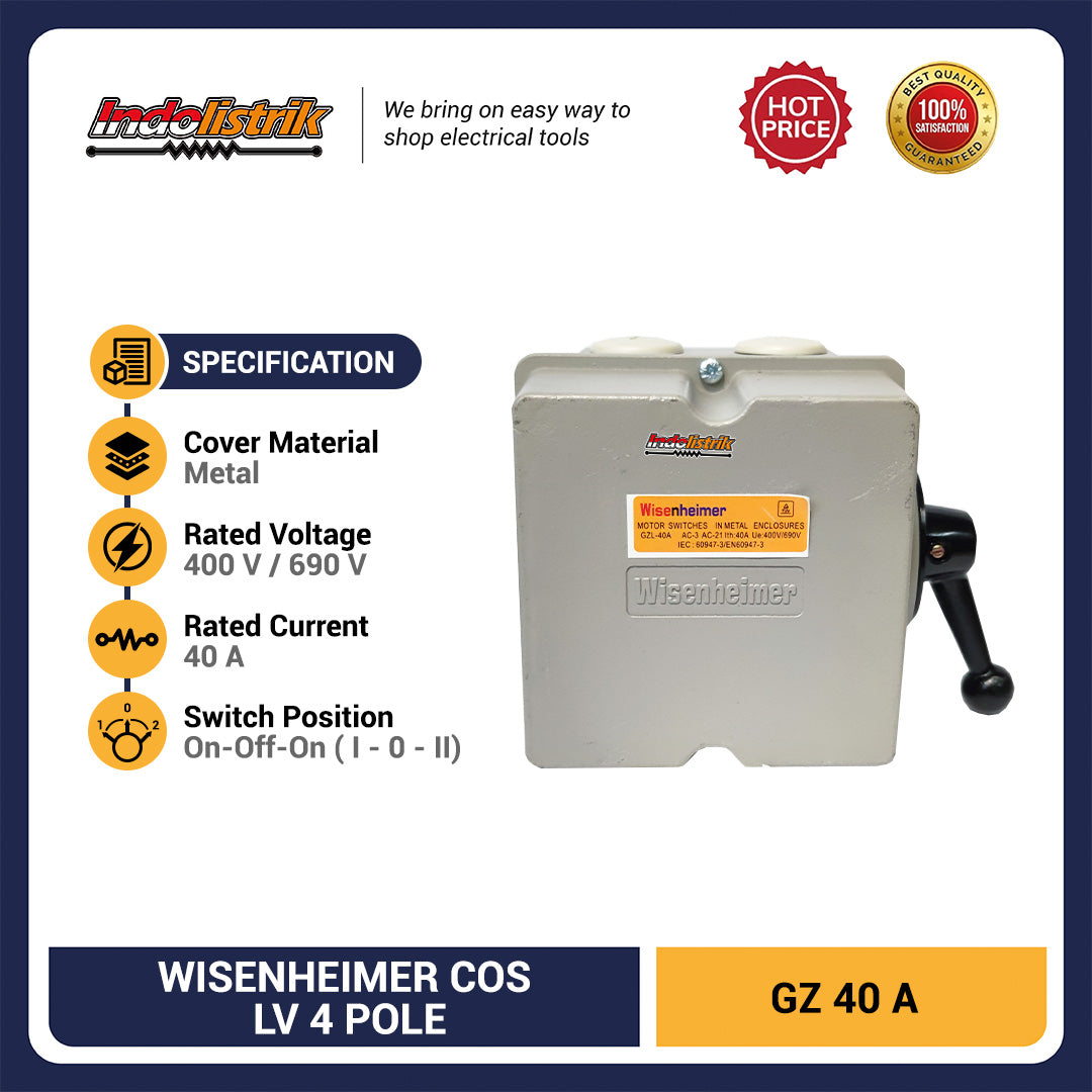 Wisenheimer Manual Change Over Switch (COS) 4 pole 40 Amp - GZ 40 (Ohm Saklar)
