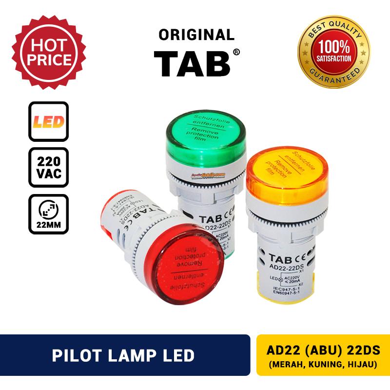 TAB Pilot Lamp LED 22mm AD22 (Abu) 22DS 220 VAC Kuning