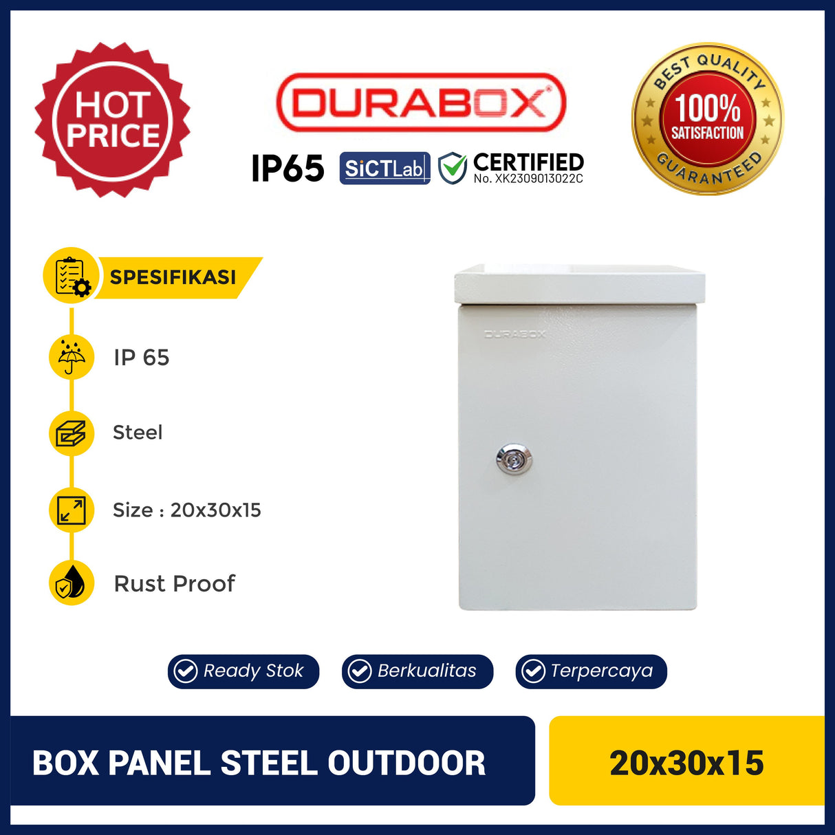 Box Panel Steel Outdoor Durabox Wall SOW 20x30x15 Panel Listrik