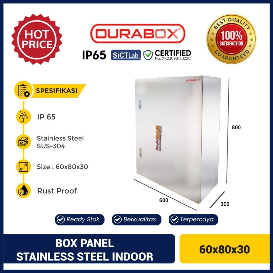 Box Panel Listrik Stainless Steel Indoor Wall SIW-ST 60x80x30 DURABOX