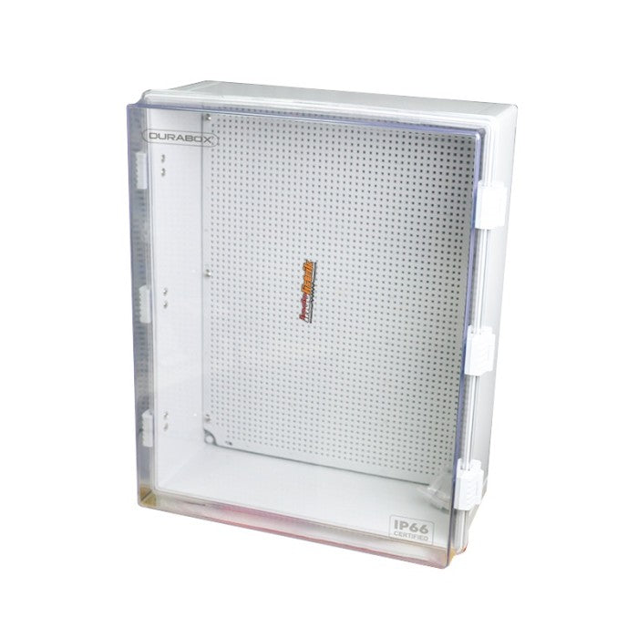 Box Panel Plastik ABS 400x500x200 mm Transparant + Base Plate Durabox