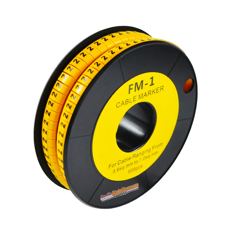 Nintoku Kabel Marker FM - 1 Angka 2 Oval Kuning