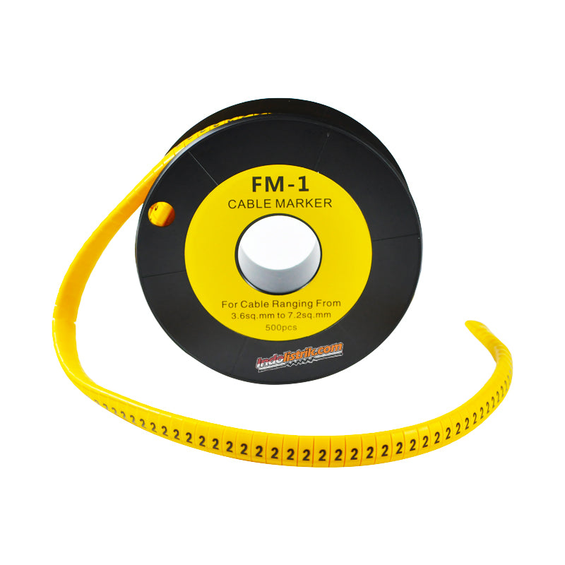 Nintoku Kabel Marker FM - 1 Angka 2 Oval Kuning