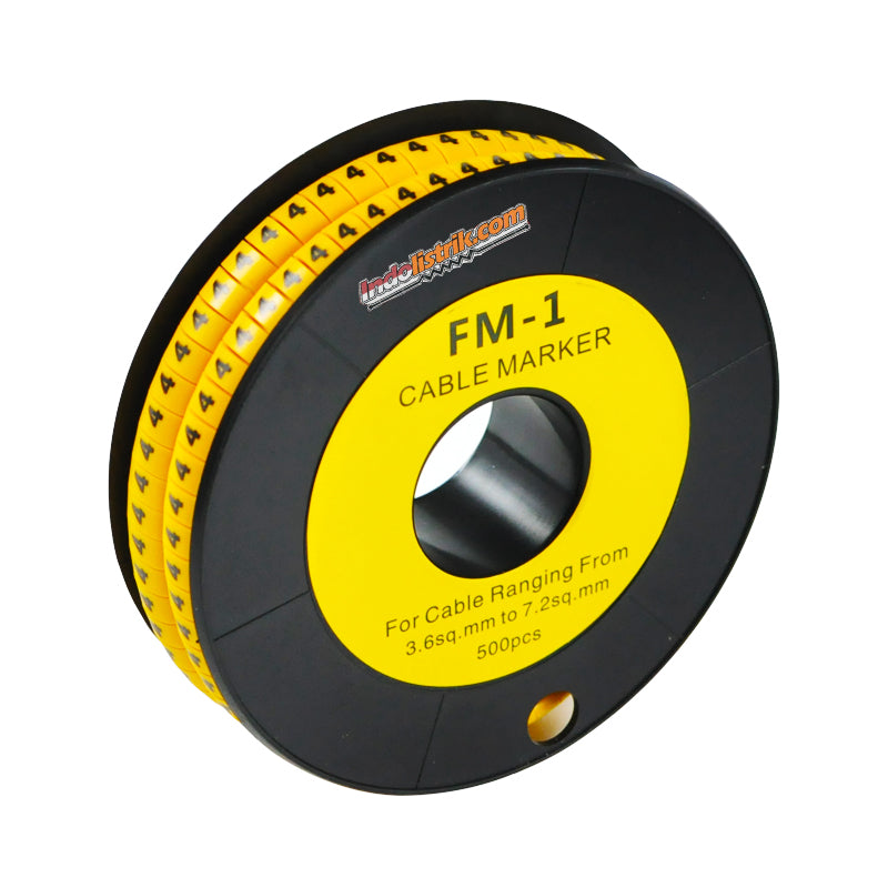 Nintoku Kabel Marker FM - 1 Angka 4 Oval Kuning