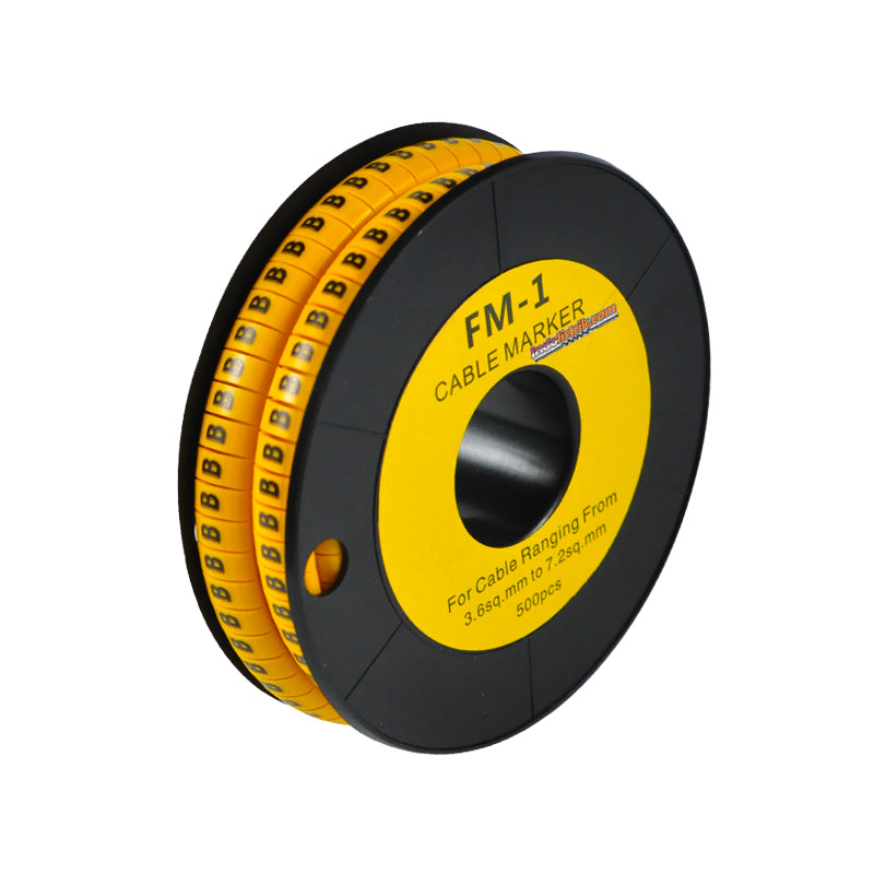 Nintoku Kabel Marker FM - 1 Huruf B Oval Kuning
