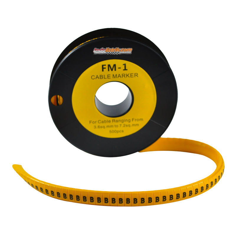 Nintoku Kabel Marker FM - 1 Huruf B Oval Kuning