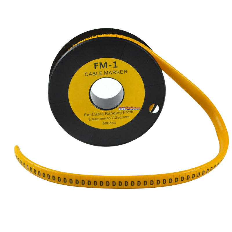 Nintoku Kabel Marker FM - 1 Huruf D Oval Kuning