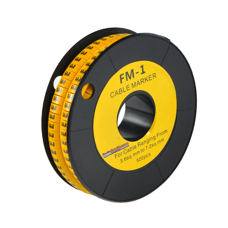 Nintoku Kabel Marker FM - 1 Huruf E Oval Kuning