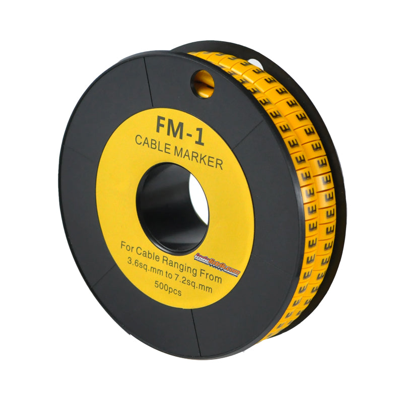 Nintoku Kabel Marker FM - 1 Huruf E Oval Kuning