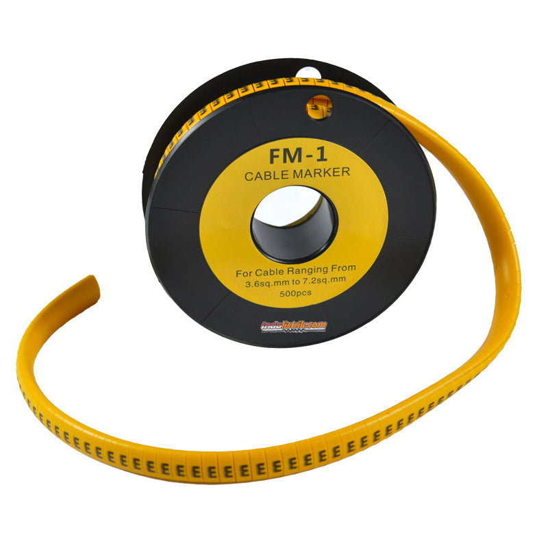 Nintoku Kabel Marker FM - 1 Huruf E Oval Kuning