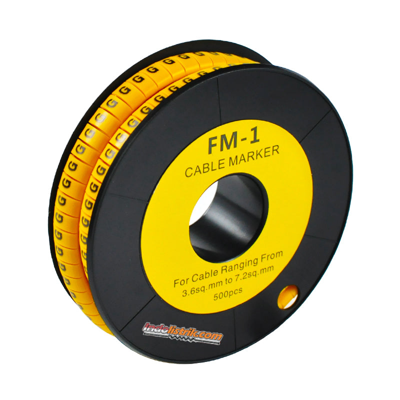 Nintoku Kabel Marker FM - 1 Huruf G Oval Kuning