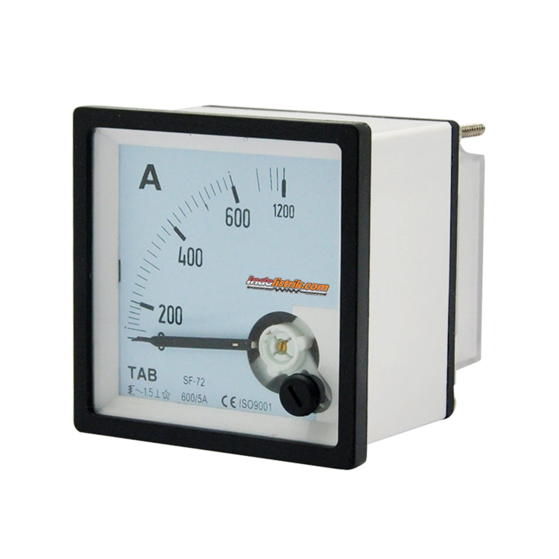 TAB Ampere Meter Analog 72x72 Via CT 600/5A