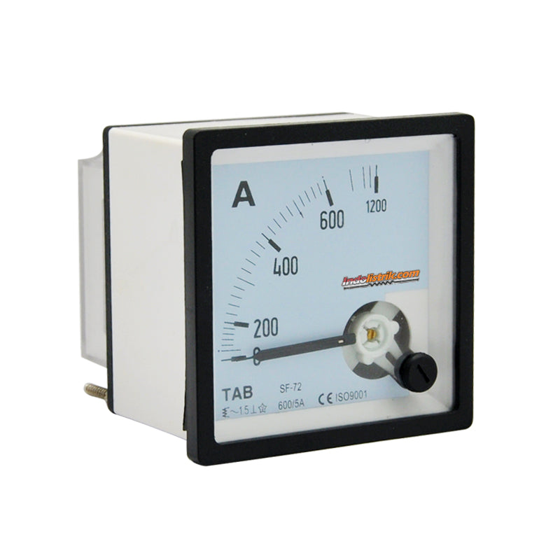 TAB Ampere Meter Analog 72x72 Via CT 600/5A