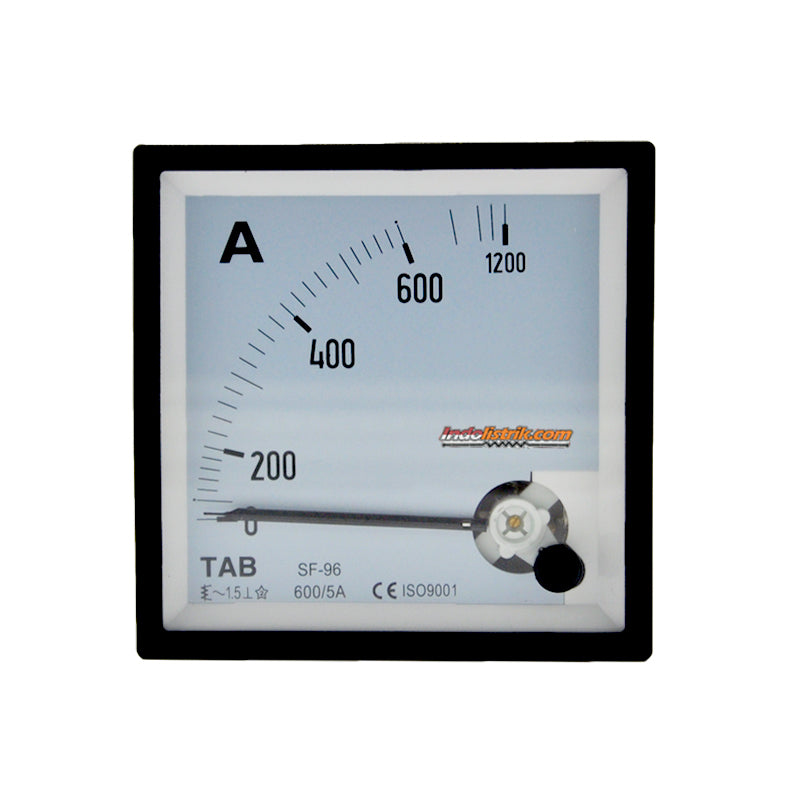 TAB Ampere Meter Analog 96x96 Via CT 600/5A